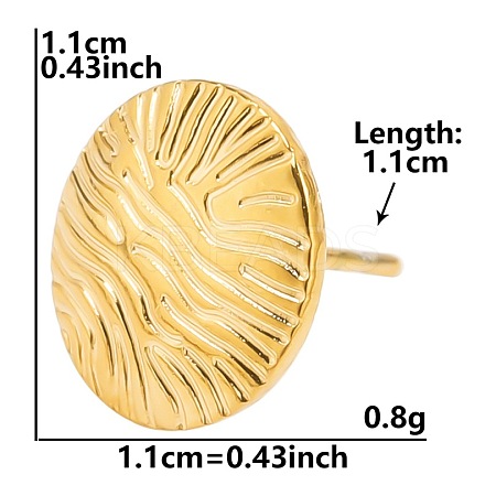 Flat Round Stainless Steel Stud Earrings for Women PJ9303-2-1
