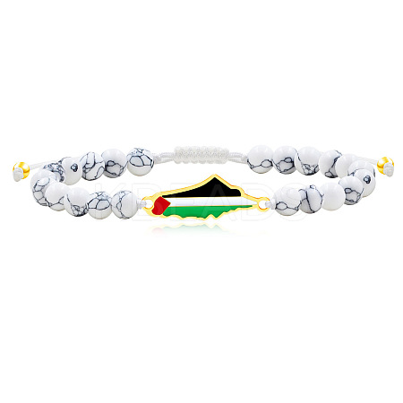 Palestine Map 304 Stainless Steel Enamel Link Bracelets FS-WGEA228-14-1