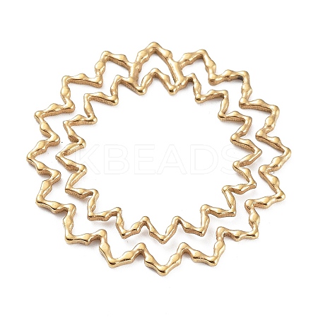 304 Stainless Steel Hollow Pendants STAS-Q313-02G-1