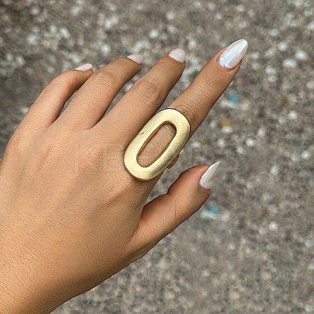 Matte Gold Color Alloy Cuff Rings for Women RJEW-K260-07A-1