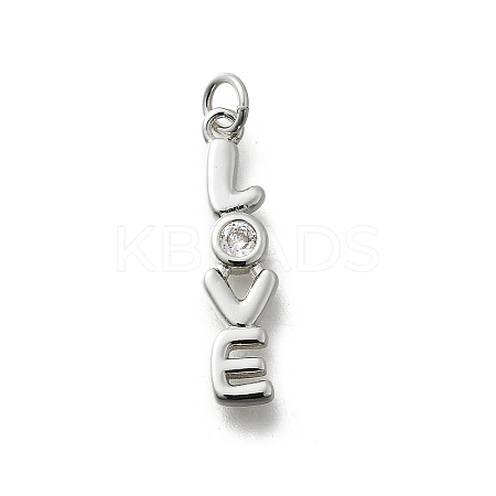 Brass Micro Pave Cubic Zirconia Charms KK-P295-48P-1