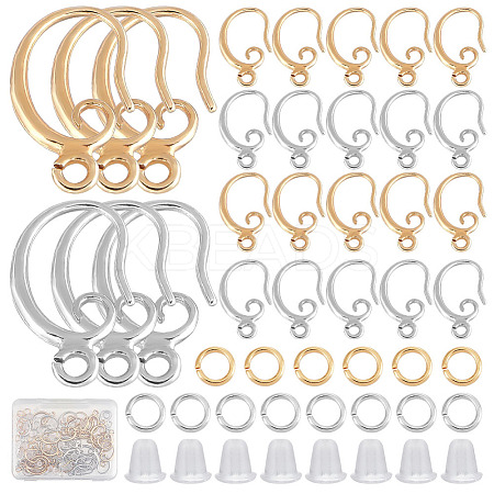 22 Pairs 2 Colors Brass Earring Hooks DIY-CN0002-61-1