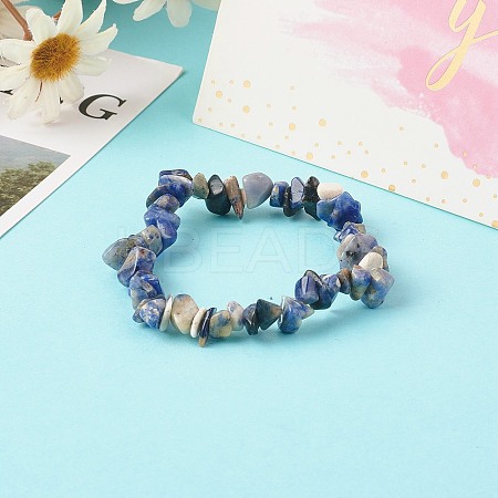 Natural Sodalite Beads Stretch Bracelets for Children BJEW-JB06388-03-1