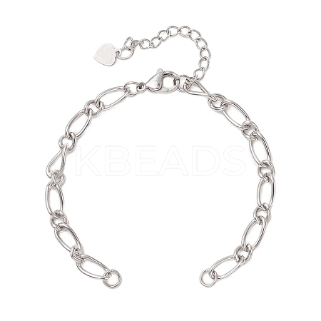 5MM 304 Stainless Steel Figaro Chains Bracelet Making AJEW-JB01517-1