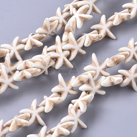 Synthetic Turquoise Beads Strands G-E456-06C-15mm-1