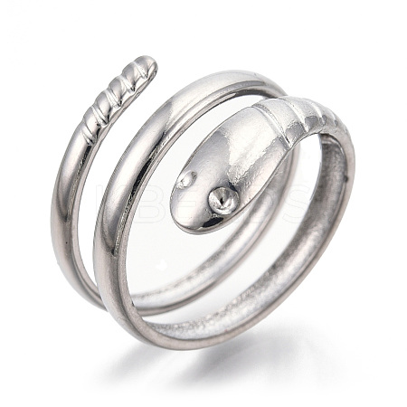 Non-Tarnish 304 Stainless Steel Snake Twist Rings LS-RJEW-N038-114P-1