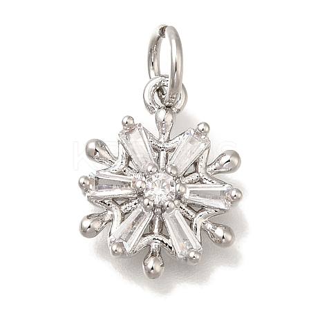Rack Plating Brass Micro Pave Cubic Zirconia Charms KK-I720-37P-1