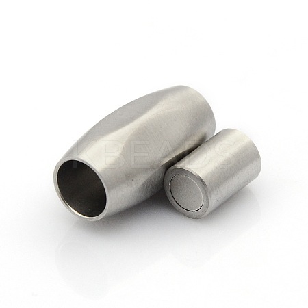 Tarnish Resistant 304 Stainless Steel Matte Surface Magnetic Clasps with Glue-in Ends LS-STAS-O042-D-31-1