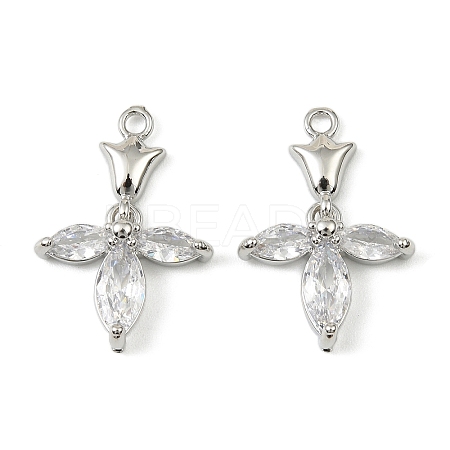 Brass Micro Pave Cubic Zirconia Pendants LS-KK-C107-18B-P-1