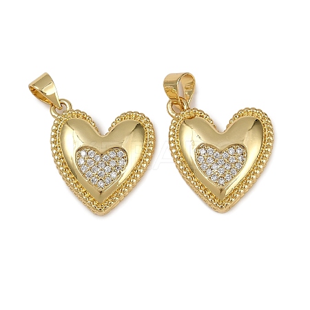 Brass Micro Pave Cubic Zirconia Pendants KK-I358-068G-01-1