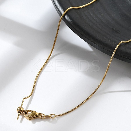304 Stainless Steel Snake Chain Necklace for Women NJEW-G104-01G-1