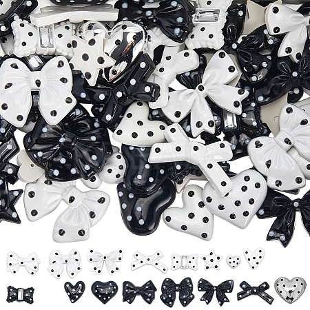 72Pcs 18 Styles Polka Dot Themed Opaque Resin Cabochons CRES-SP0001-14-1