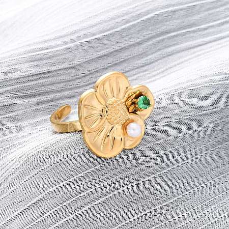 304 Stainless Steel Adjustable Cuff Rings for Women RJEW-B126-05G-01-1