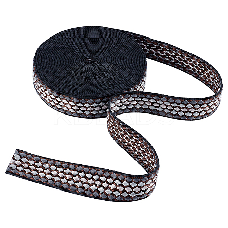 10 Yards Polyester Jacquard Ribbon OCOR-WH0101-187B-1