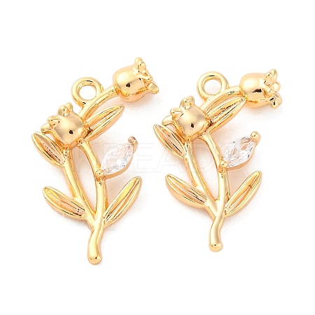Brass Rhinestone Pendants KK-E793-15G-1
