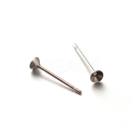 Non-Tarnish 304 Stainless Steel Post Stud Earring Settings for Pointed Back Xilion Rivoli Rhinestone LS-STAS-E088-13-3mm-1