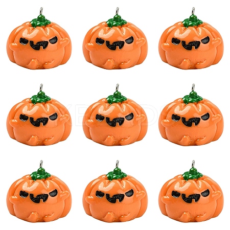 10Pcs Halloween Opaque Resin Pendants RESI-YW0004-94-1