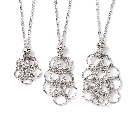 Tarnish Resistant 3Pcs 3 Styles 304 Stainless Steel Cable Chain Necklace Makings NJEW-JN04934-02-1
