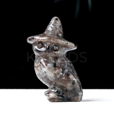 Natural Syenite Carved Owl Figurines PW-WG0199F-08-1