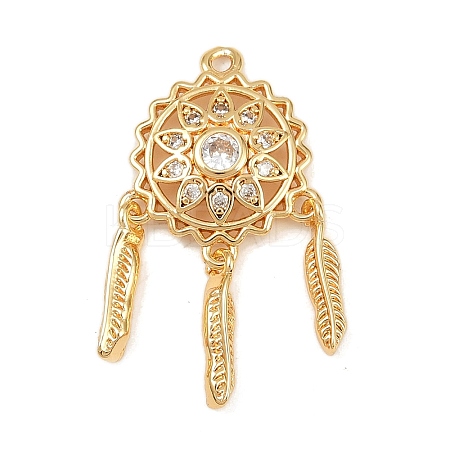 Brass Micro Pave Cubic Zirconia Pendants KK-F906-19G-1
