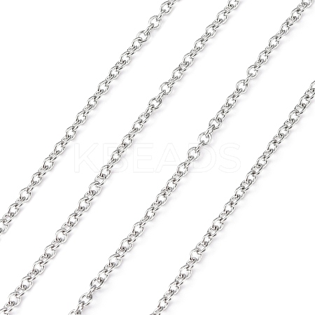 Non-Tarnish 3.28 Feet 304 Stainless Steel Cable Chains X-CHS-R003-0.5mm-1