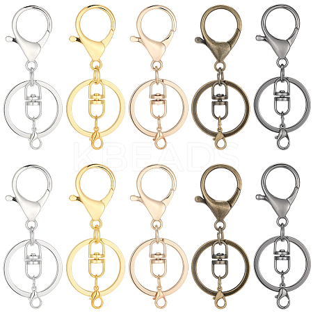 20Pcs 5 Colors Iron Keychain Clasps FIND-BBC0004-69-1
