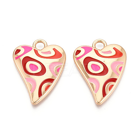 Rack Plating Alloy Enamel Pendants PALLOY-T091-15C-1