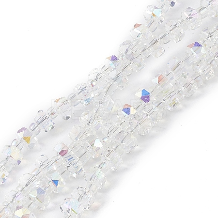 Transparent Electroplate Glass Beads Strands X-EGLA-F153-AB04-1