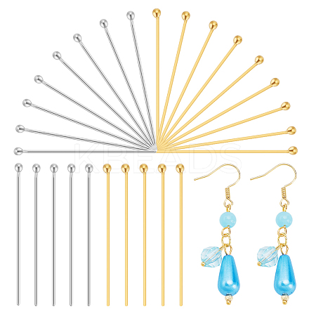 30Pcs 2 Colors 925 Sterling Silver Ball Head Pins STER-AR0001-15-1
