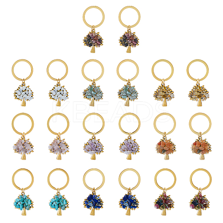 Natural & Synthetic Gemstone Keychain KEYC-FH00012-1