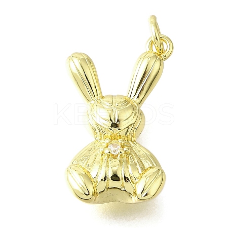 Brass Micro Pave Cubic Zirconia Pendants KK-V007-21G-1