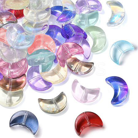 100Pcs Transparent Spray Painted Glass Beads GLAA-CJ0002-12-1