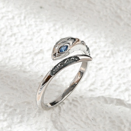 Brass Cubic Zirconia Cuff Rings for Women RJEW-S401-01P-1