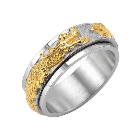 Dragon Stainless Steel Rotating Finger Ring PW-WG19507-09-1
