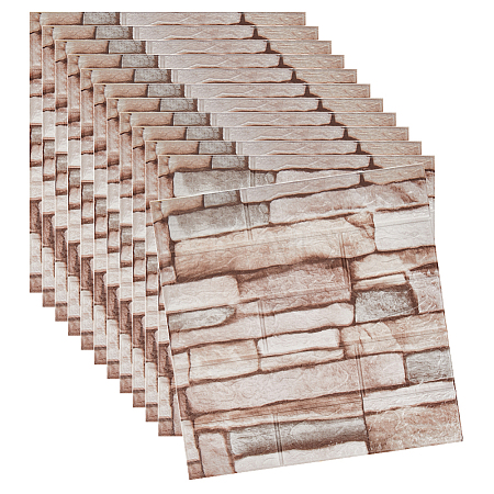 XPE Foam 3D Anticollision Wall Stickers Brick Pattern Stickers DIY-WH0591-086A-1