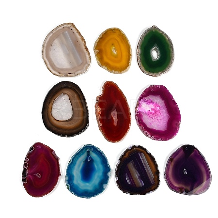 Dyed & Heated Natural Agate Slice Big Pendants GG-CBAAF67-02-1