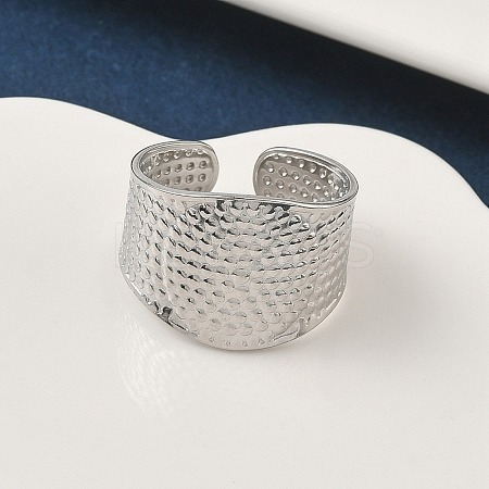 304 Stainless Steel Open Cuff Rings RJEW-A079-01C-P-1