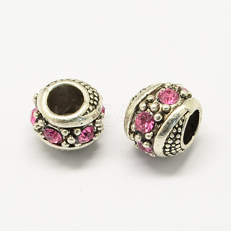 Alloy Rhinestone European Beads MPDL-R036-08D-1