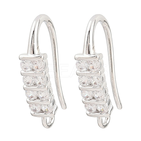 Brass Rhinestone Earring Hooks KK-C261-01D-P-1