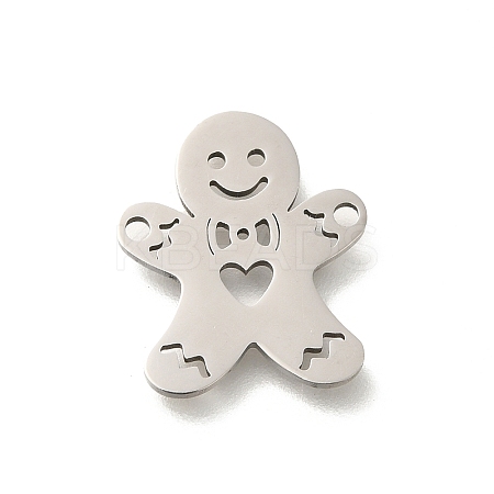 201 Stainless Steel Laser Cut Connector Charms X-STAS-R132-10P-1