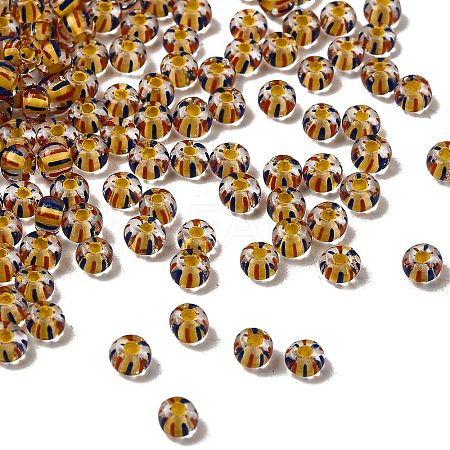 Transparent Stripe Glass Seed Beads GLAA-NH0001-06F-1