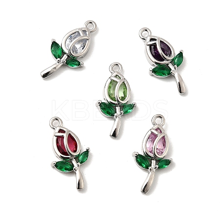 Brass Micro Pave Cubic Zirconia Pendants KK-D408-01P-1
