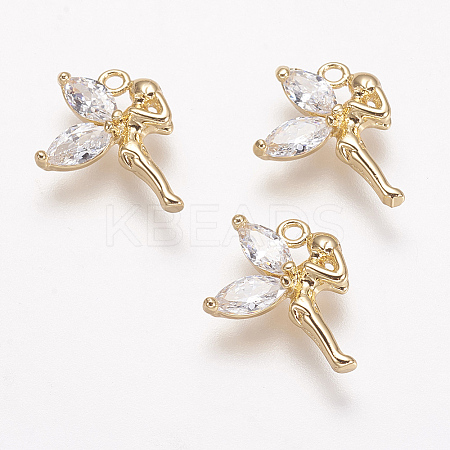 Brass Micro Pave Cubic Zirconia Pendants LS-KK-F731-15G-1