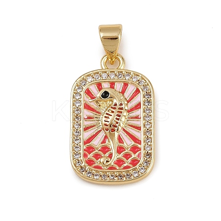 Brass Micro Pave Cubic Zirconia Pendants KK-D424-21B-G-1