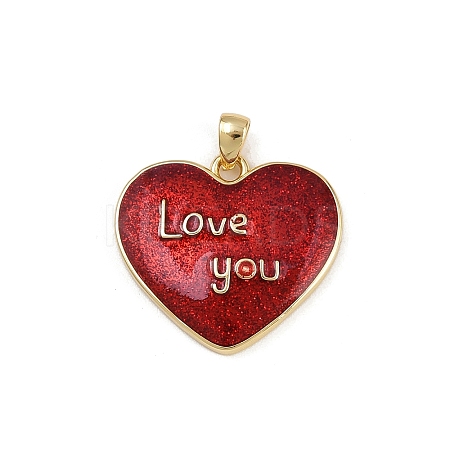 Brass Enamel Pendants KK-D424-31C-G-1