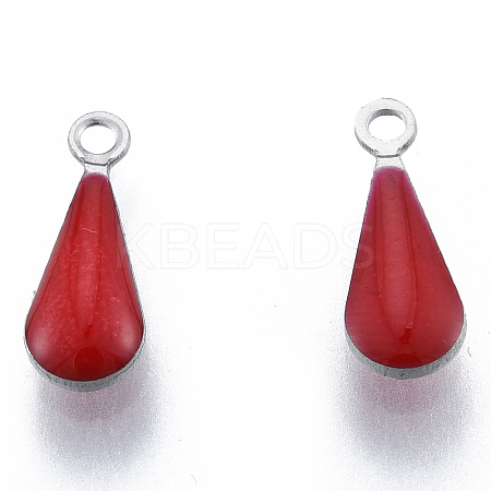 304 Stainless Steel Enamel Charms STAS-N092-178B-1