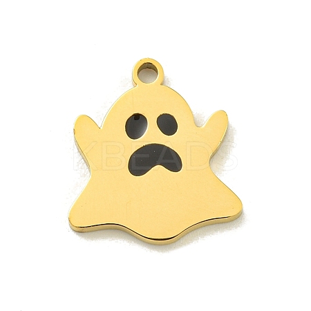 Halloween Theme Ion Plating(IP) 304 Stainless Steel Enamel Pendants STAS-M011-04H-1