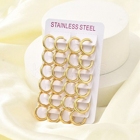 PVD Vacuum Plating 304 Stainless Steel Huggie Hoop Earrings for Women EJEW-F280-07J-G-1