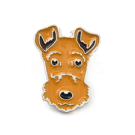 Dog Enamel Pin with Brass Butterfly Clutches JEWB-A006-02C-1