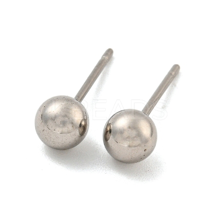 Tarnish Resistant 304 Stainless Steel with 201 Stainless Steel Smooth Round Ball Stud Earring Findings STAS-O004-08C-P-1